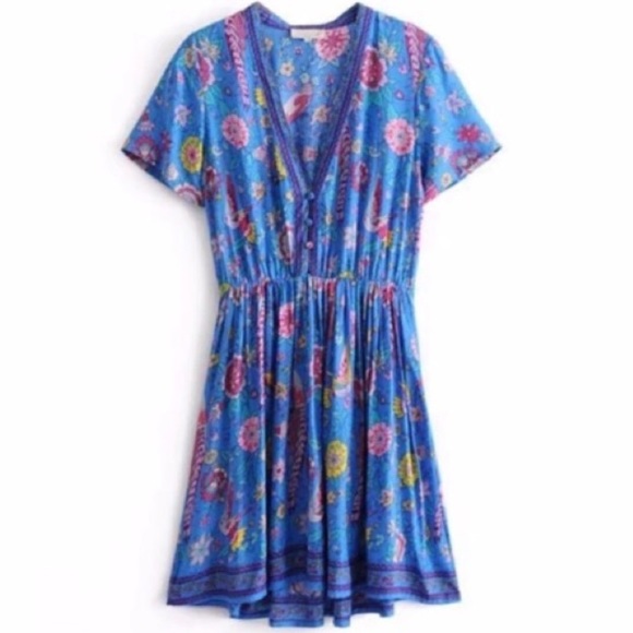 Lovebird Playdress Mini DRESS Short Sleeve Blue - Picture 2 of 6